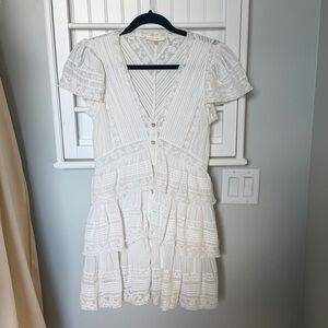LoveShackFancy Kindler Dress - Antique White - Size 4